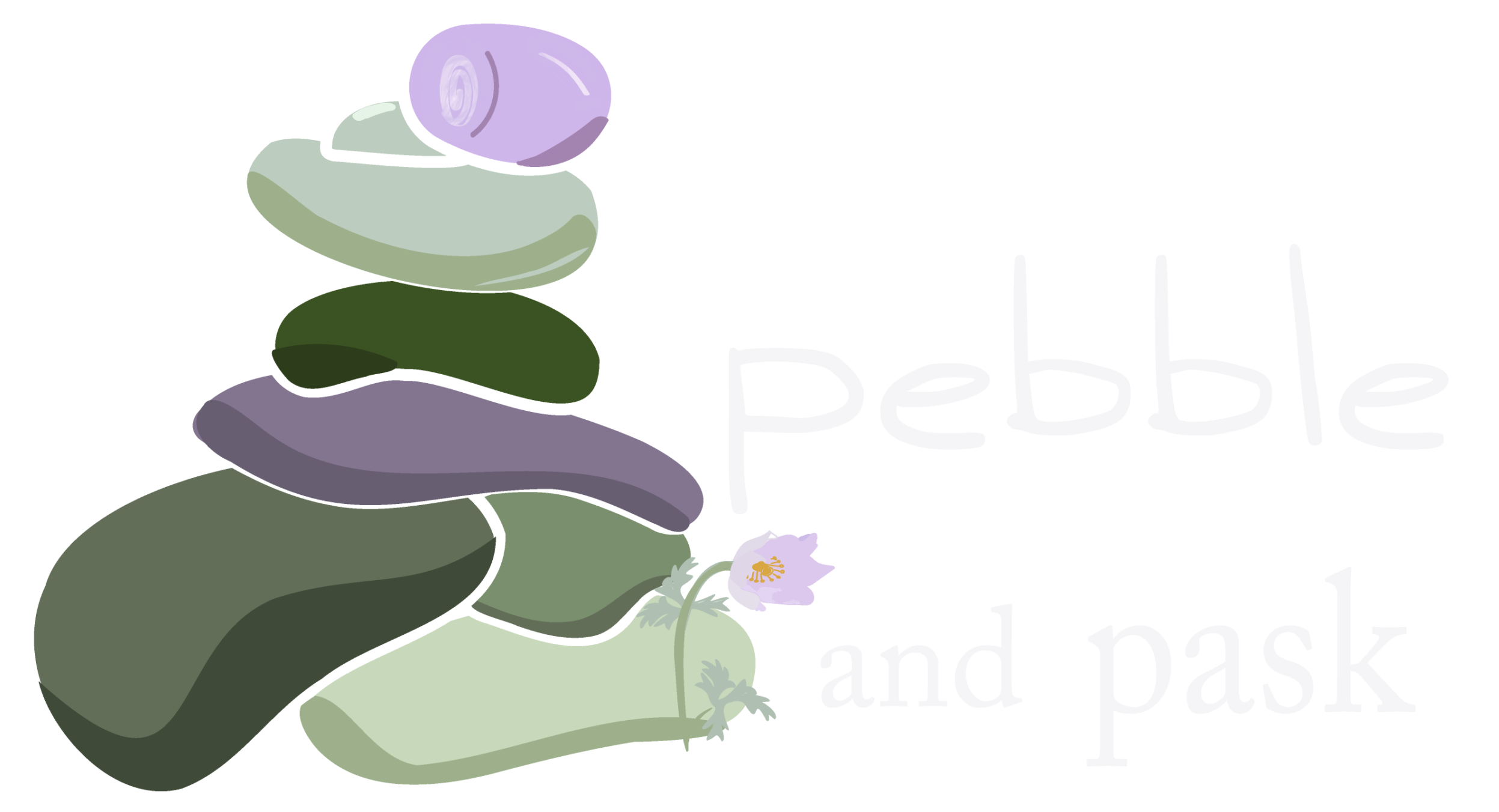 stacked green and lavender seaglass